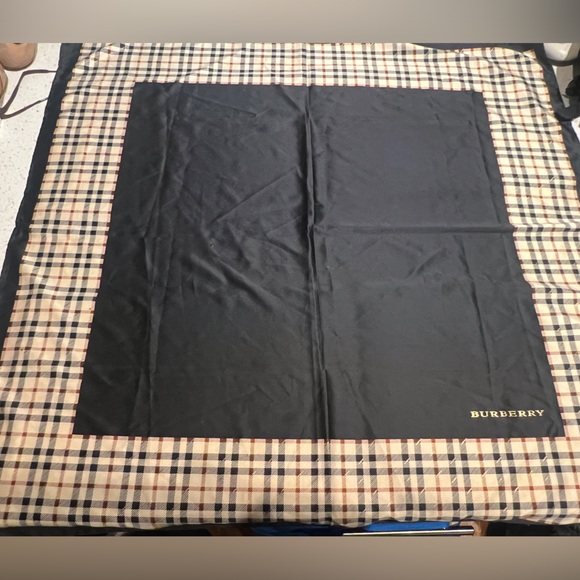 Burberry check black silk scarf - Picture 1 of 5
